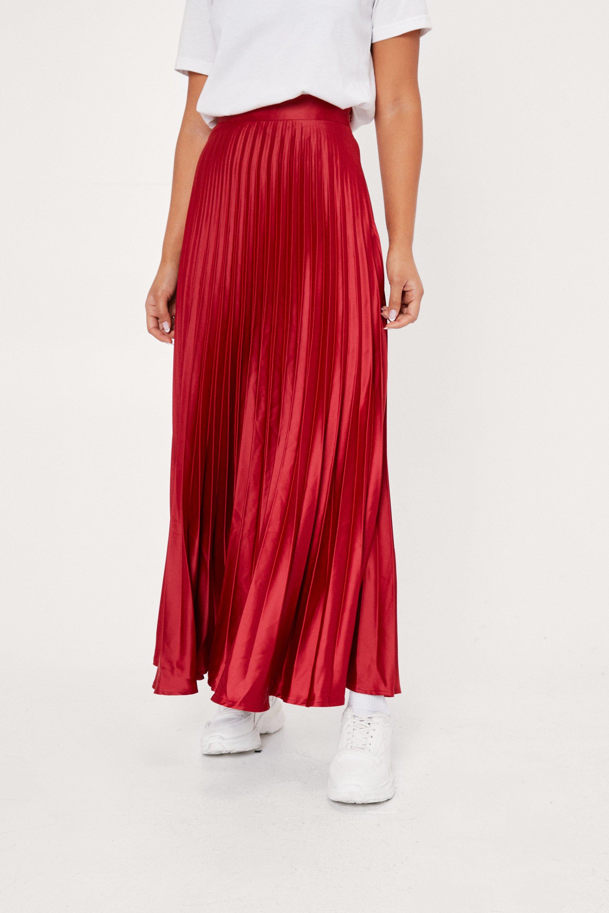 Pleated maxi skirt boohoo hotsell