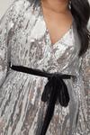 NastyGal Plus Size Belted Sequin Wrap Midi Dress thumbnail 3