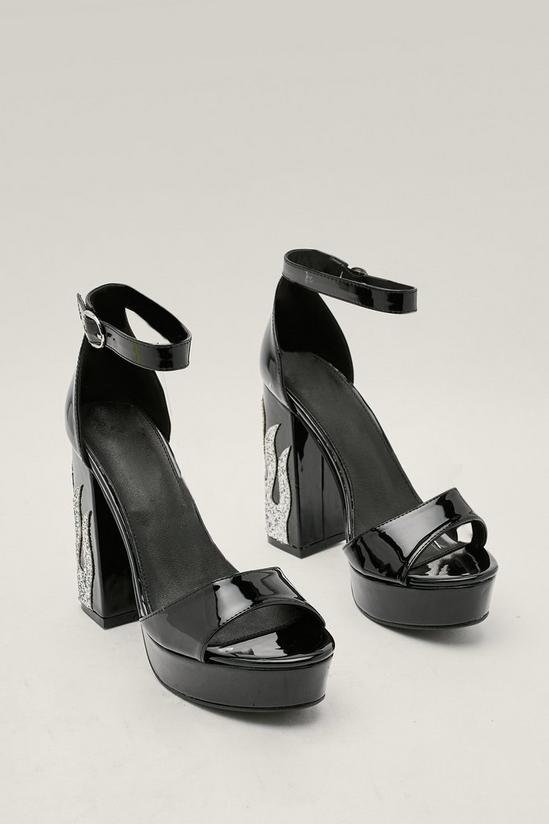 NastyGal Patent Faux Leather Flame Platform Heels 2