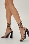 NastyGal Strappy Faux Leather Flared Block Heels thumbnail 1
