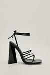 NastyGal Strappy Faux Leather Flared Block Heels thumbnail 3