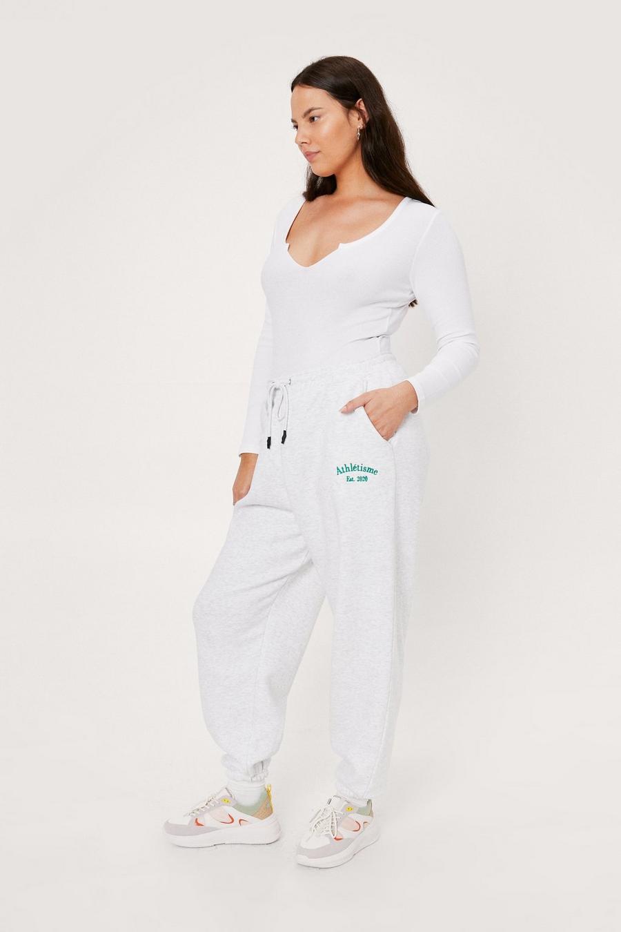 Grey marl Plus Size Athletisme Relaxed Joggers image number 1