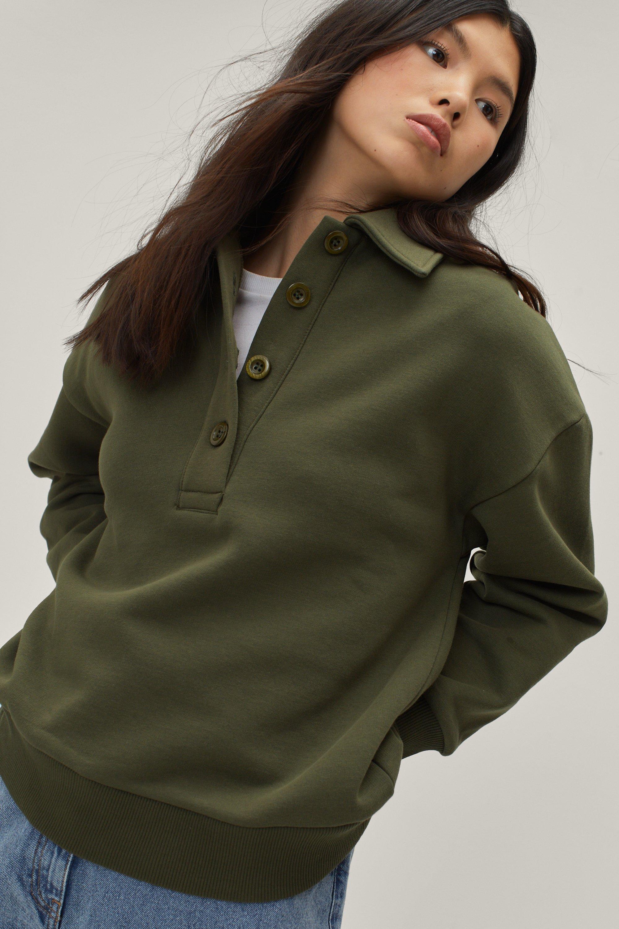 Sweatshirt with store collar ladies