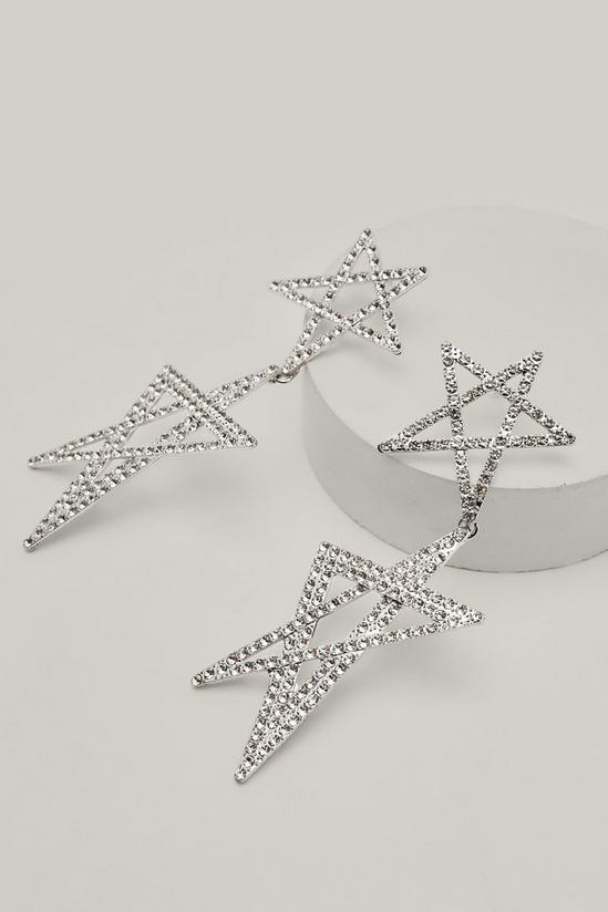 NastyGal Diamante Star Drop Earrings 1