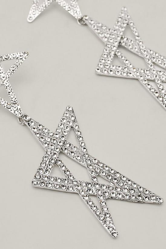 NastyGal Diamante Star Drop Earrings 2