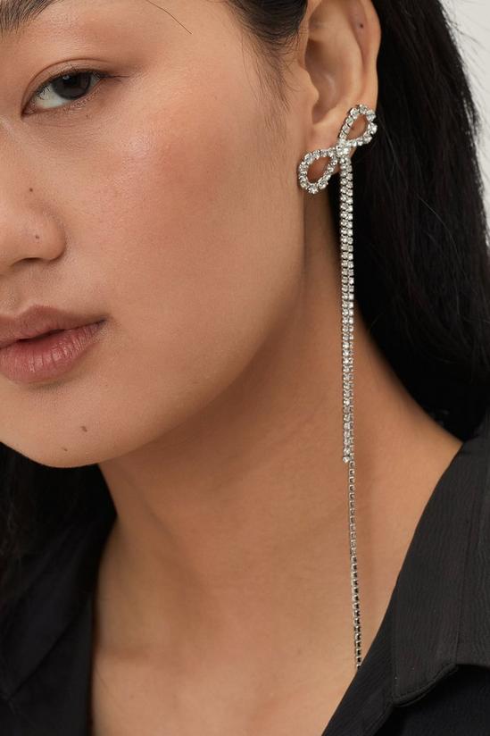 NastyGal Statement Diamante Bow Drop Earrings 2