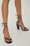 NastyGal Faux Leather Strappy Toe Post Heels thumbnail 2