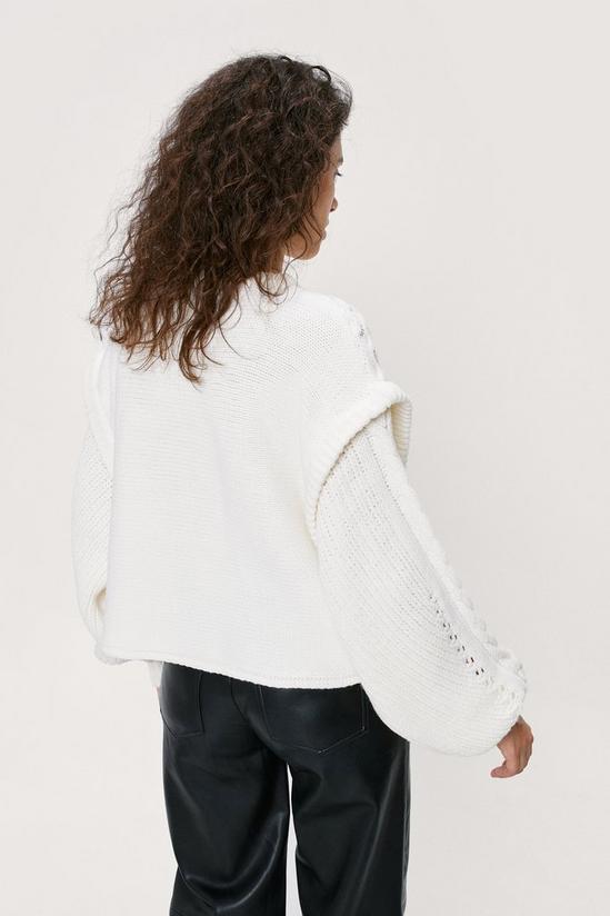 NastyGal Oversized Cable Knit Batwing Sleeve Jumper 4