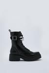 NastyGal Faux Leather Chunky Curb Chain Hiker Boots thumbnail 3