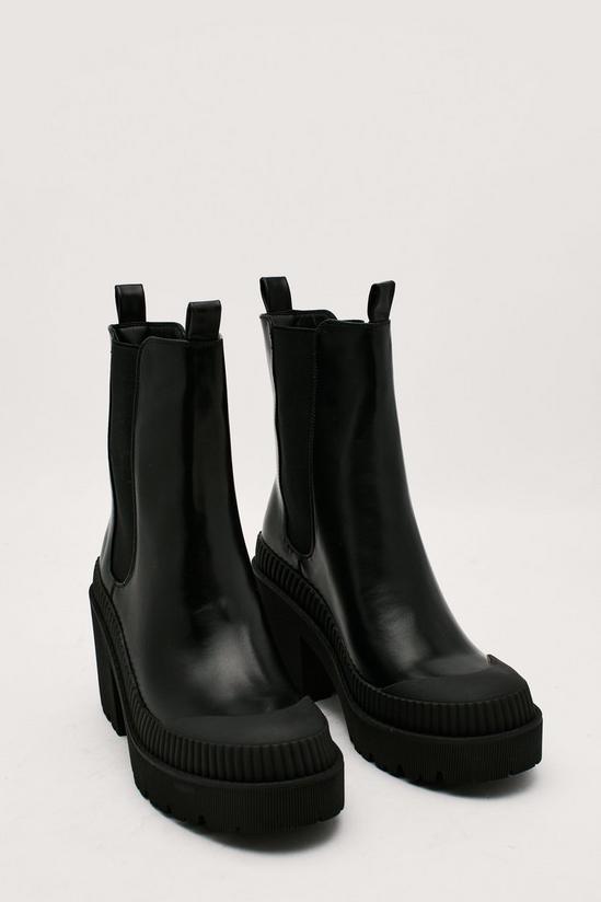 NastyGal Faux Leather Block Heeled Chelsea Boots 1