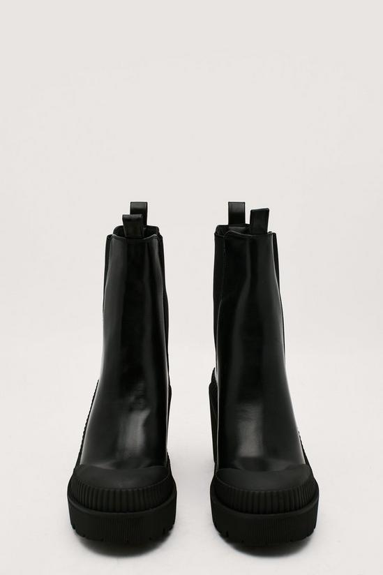 NastyGal Faux Leather Block Heeled Chelsea Boots 2
