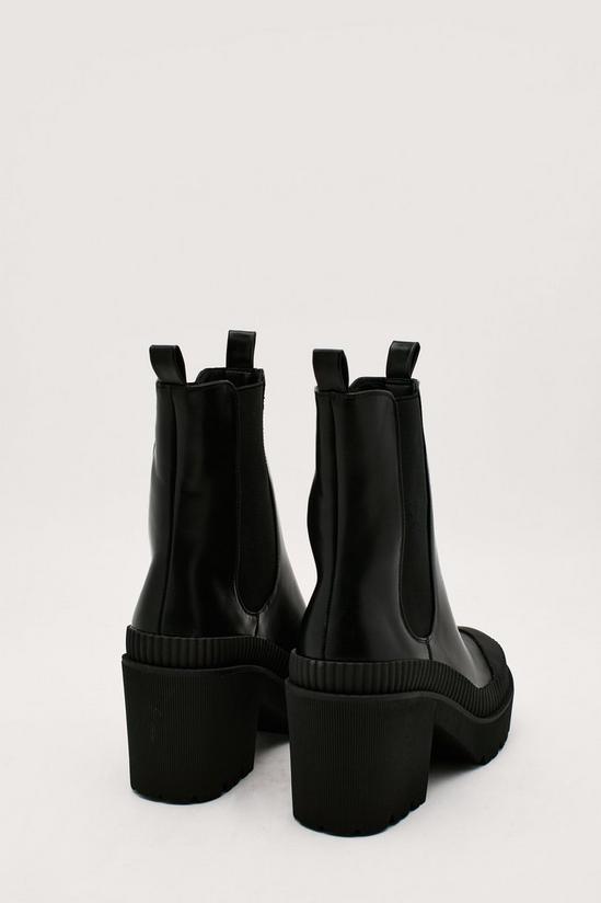 NastyGal Faux Leather Block Heeled Chelsea Boots 4