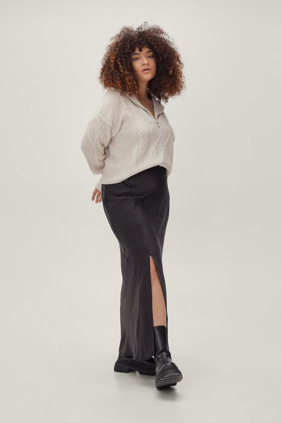 NastyGal Plus Size Satin Maxi Slip Skirt 1