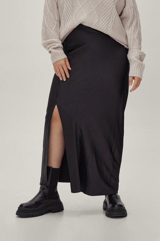 NastyGal Plus Size Satin Maxi Slip Skirt 2
