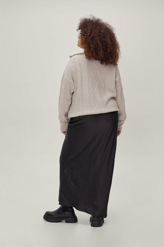 NastyGal Plus Size Satin Maxi Slip Skirt 4