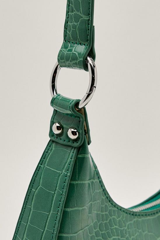 NastyGal Faux Leather Croc Structured Shoulder Bag 4