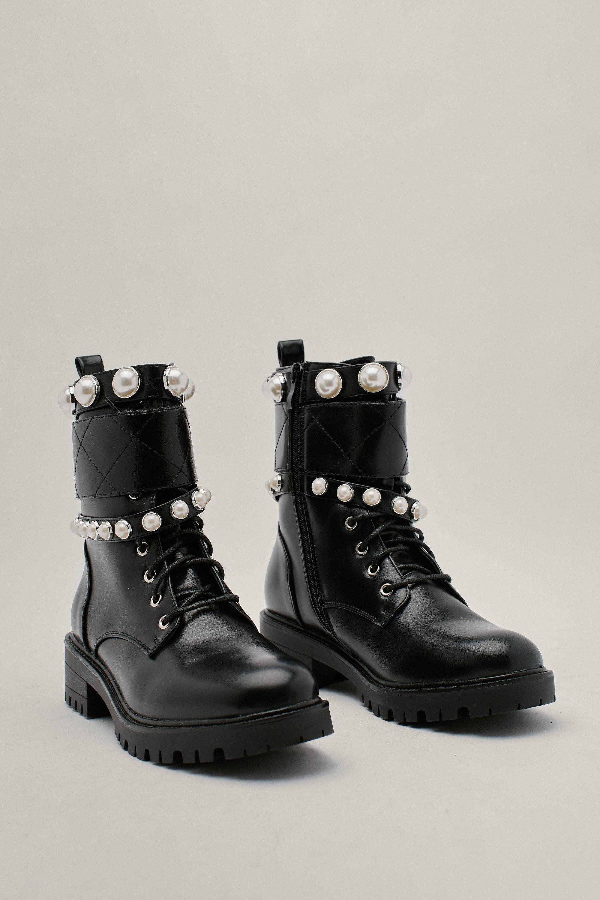 Pearl biker cheap boots zara