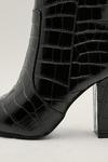 NastyGal Faux Leather Croc Pointed Ankle Boots thumbnail 4
