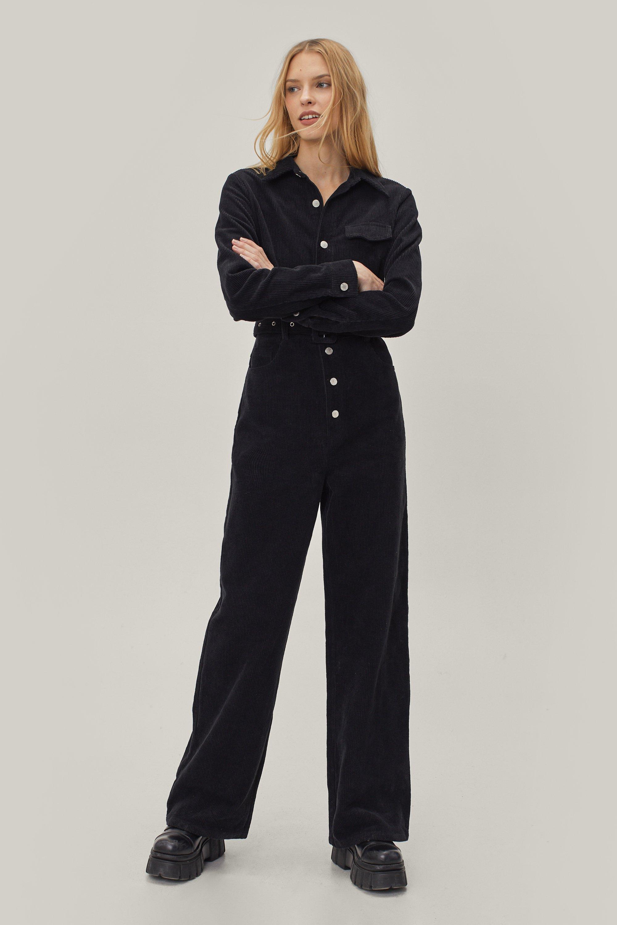 Black store corduroy jumpsuit