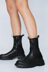 NastyGal Chunky Faux Leather Ankle Sock Boots thumbnail 1