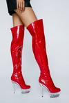 NastyGal Patent Thigh High Dancer Boots thumbnail 2
