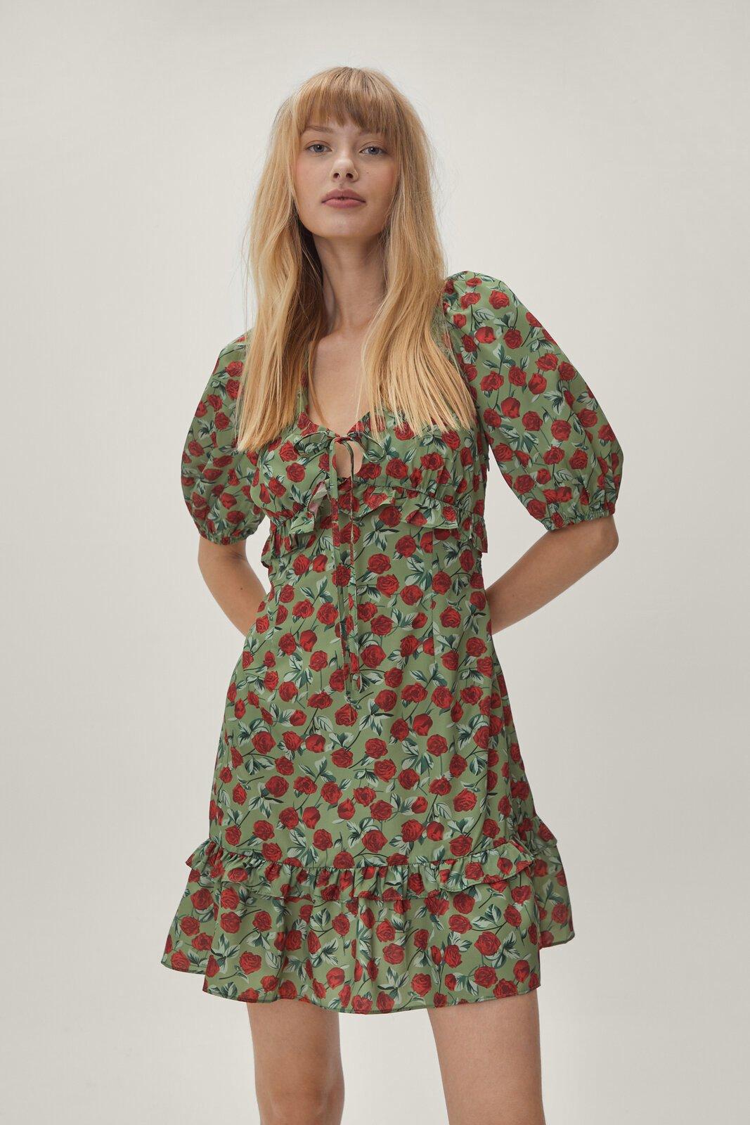 Floral mini tea outlet dress