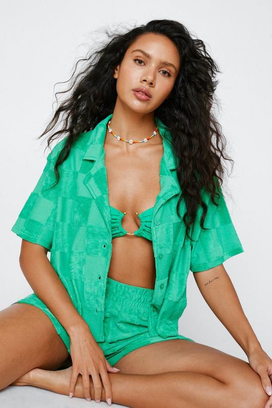 NastyGal Towelling Checkerboard Cover Up Shorts 2