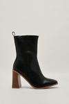 NastyGal Faux Leather Wooden Heeled Ankle Boots thumbnail 1