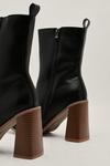NastyGal Faux Leather Wooden Heeled Ankle Boots thumbnail 2