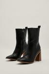 NastyGal Faux Leather Wooden Heeled Ankle Boots thumbnail 3