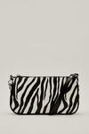 NastyGal Faux Ponyhair Zebra Print Shoulder Bag thumbnail 1