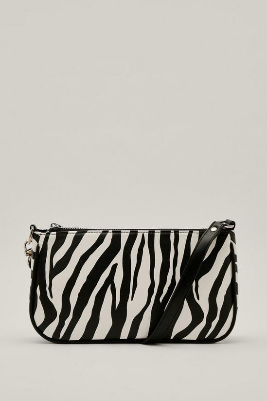 NastyGal Faux Ponyhair Zebra Print Shoulder Bag 1