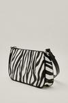 NastyGal Faux Ponyhair Zebra Print Shoulder Bag thumbnail 2