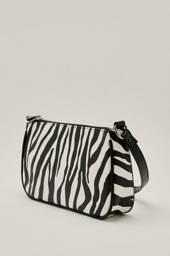 NastyGal Faux Ponyhair Zebra Print Shoulder Bag 2