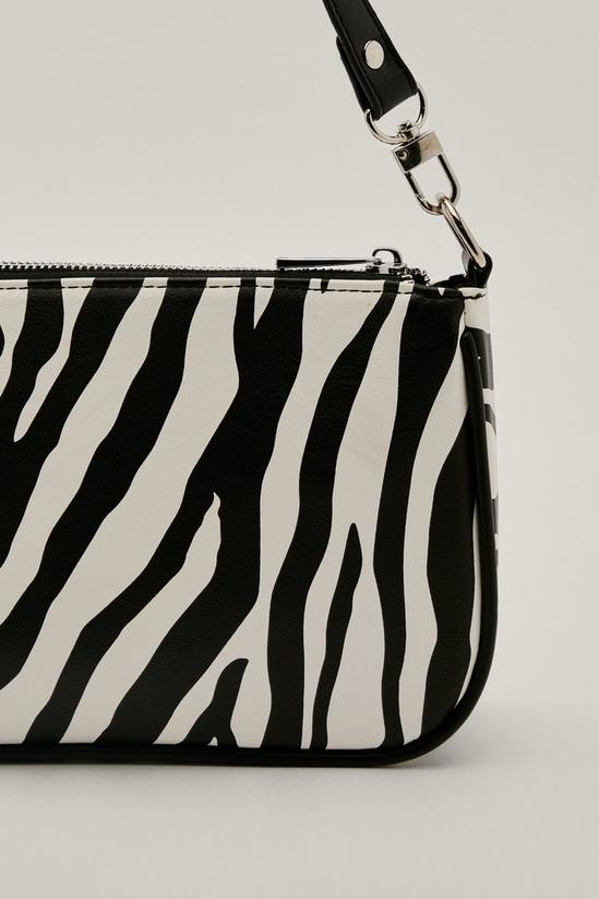 NastyGal Faux Ponyhair Zebra Print Shoulder Bag 4
