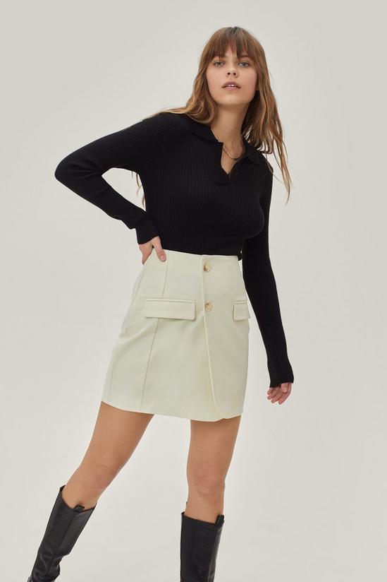 NastyGal Collar V Neck Knitted Top 1