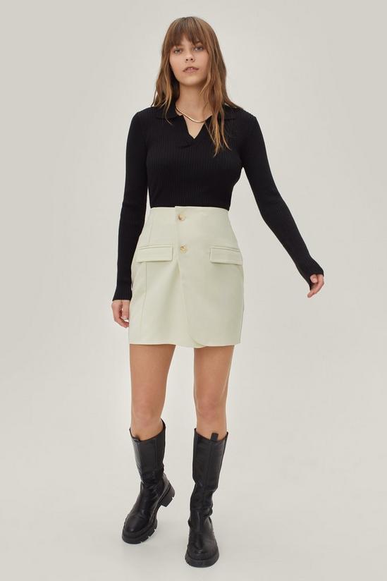 NastyGal Collar V Neck Knitted Top 3