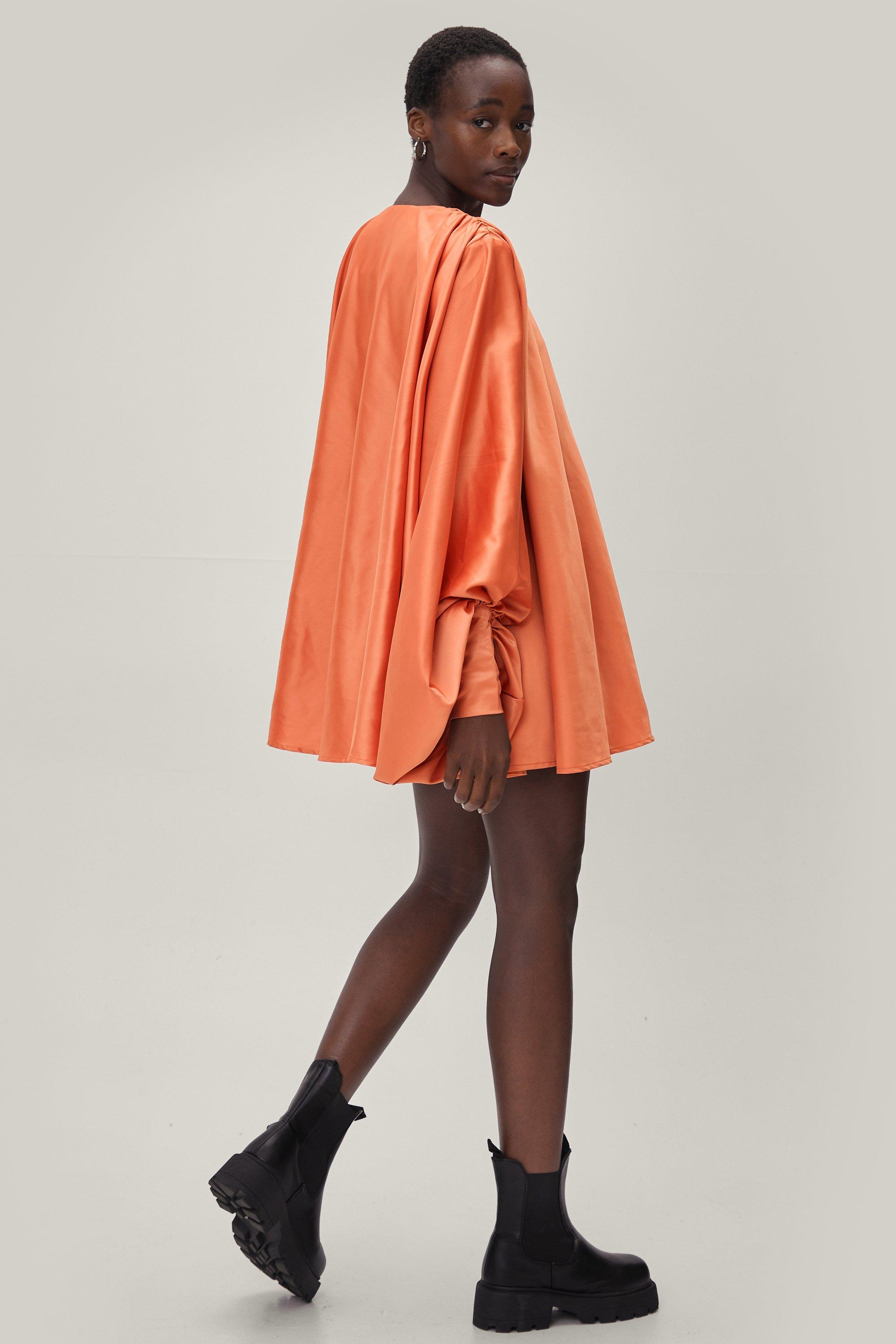 Plunge Extreme Batwing Sleeve Mini Dress | boohoo UK