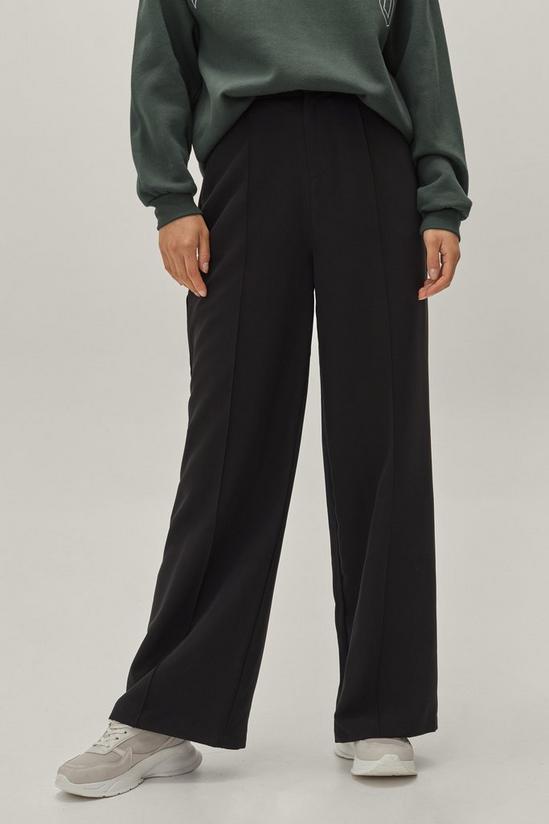 NastyGal Pintuck Detailed Wide Leg Tailored Trousers 1