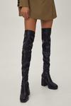 NastyGal Faux Leather Thigh High Platform Boots thumbnail 1