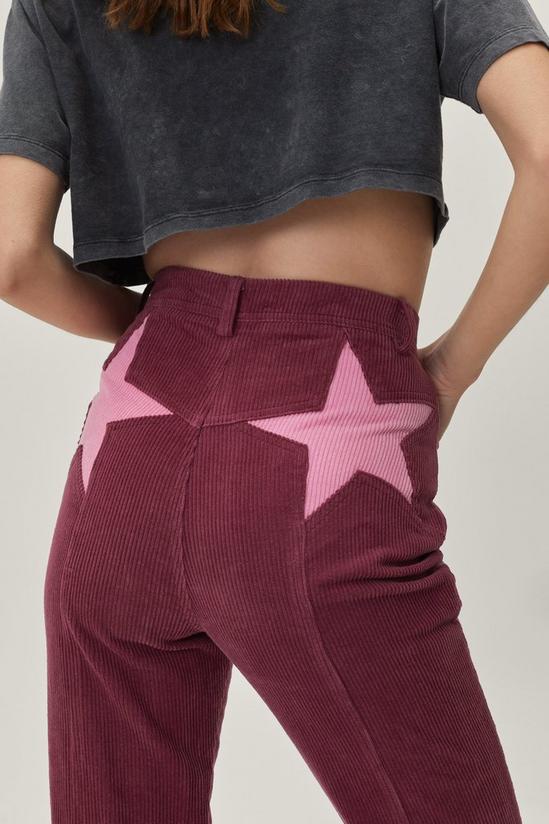 NastyGal Corduroy High Waisted Flared Star Bum Trousers 2