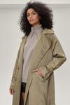 NastyGal Satin Longline Double Breasted Belted Trench Coat thumbnail 2