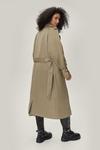 NastyGal Satin Longline Double Breasted Belted Trench Coat thumbnail 4