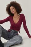 NastyGal Front Ruched Long Sleeve Crop Top thumbnail 1