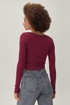 NastyGal Front Ruched Long Sleeve Crop Top thumbnail 4