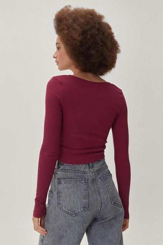 NastyGal Front Ruched Long Sleeve Crop Top 4