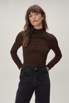 NastyGal Roll Neck Striped Top thumbnail 1