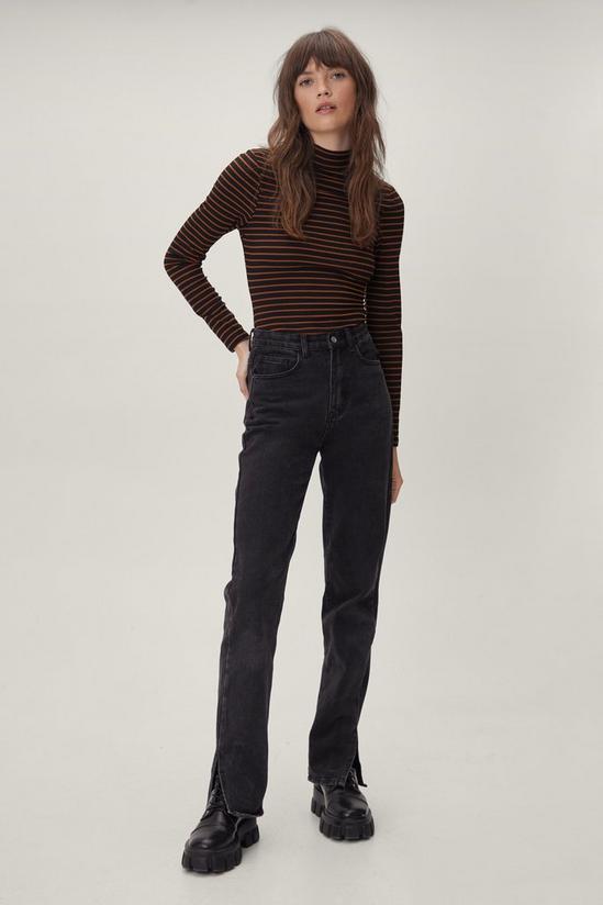 NastyGal Roll Neck Striped Top 2