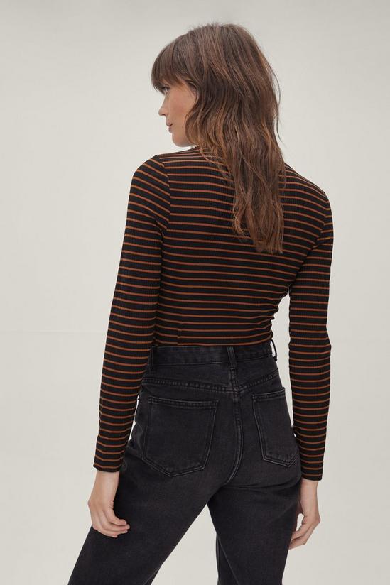 NastyGal Roll Neck Striped Top 4
