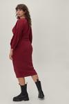 NastyGal Plus Size Wrap Midi Belted Dress thumbnail 4